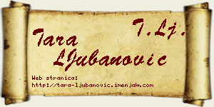 Tara LJubanović vizit kartica